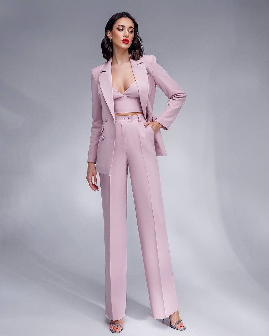 Three Piece Suit|Elegant Blazer with Pants+Top