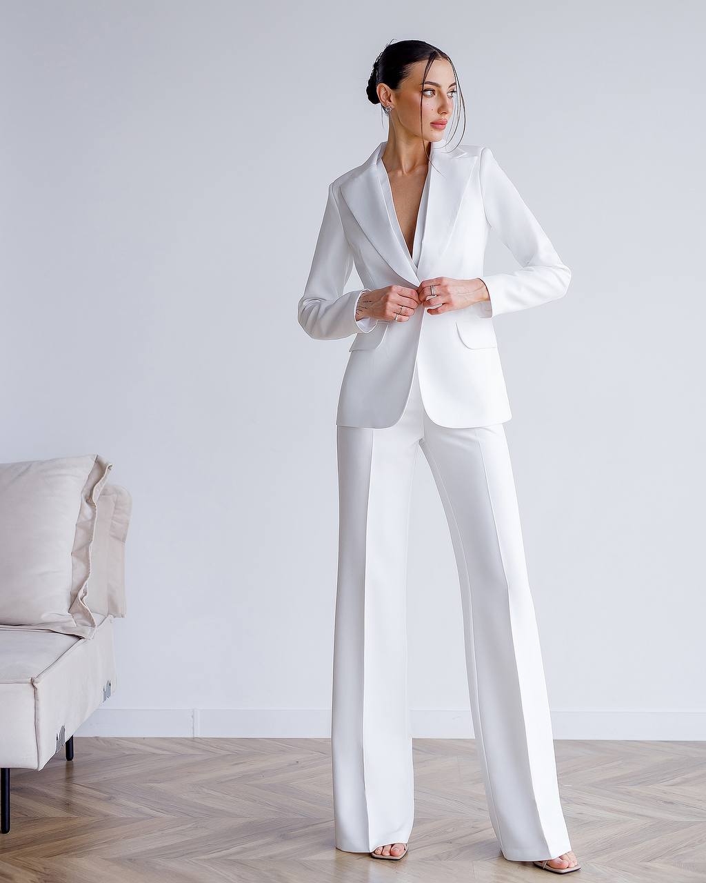 Dreiteiliger Anzug | Blazer mit Satinkragen + Weste + Hose