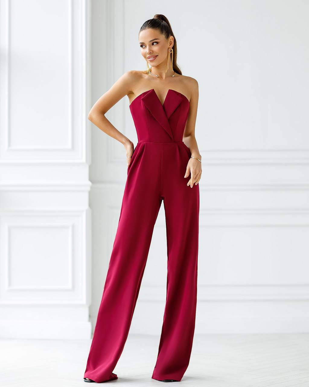 Corset V-Neck Sleeveless Jumpsuit