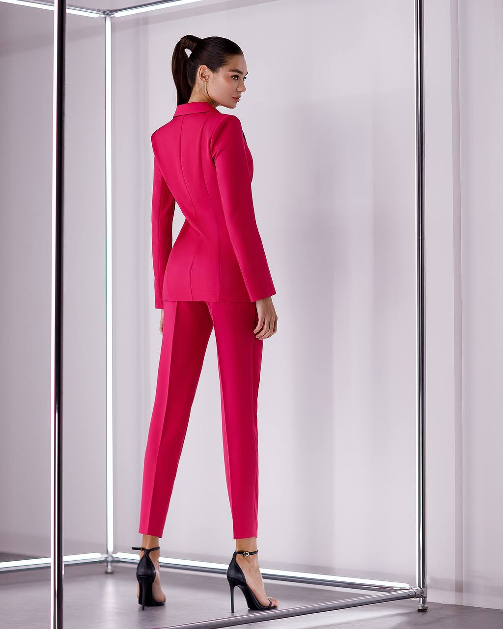 Pink Three Piece Suit|Blazer+Top+Pants