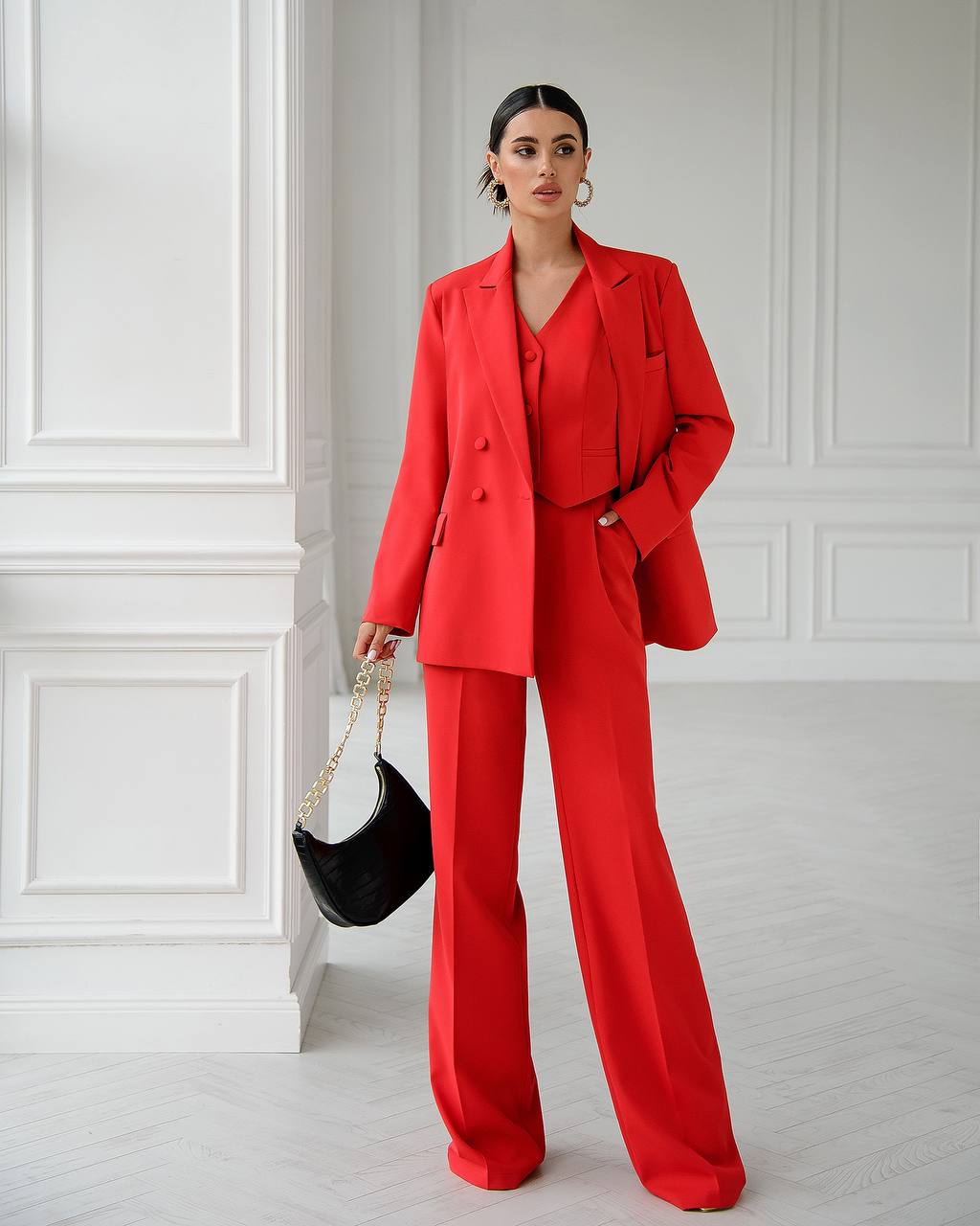 High Waisted 3-Piece Formal Pantsuit