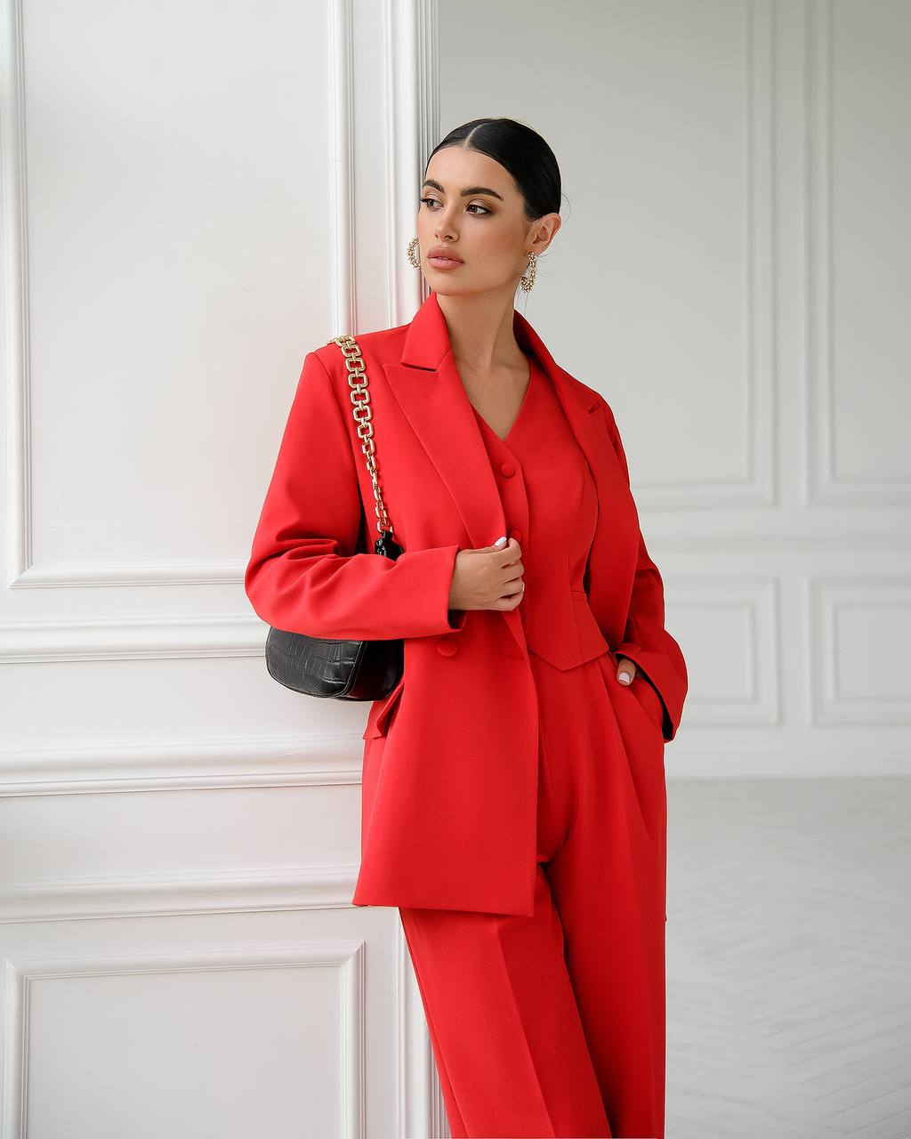 High Waisted 3-Piece Formal Pantsuit