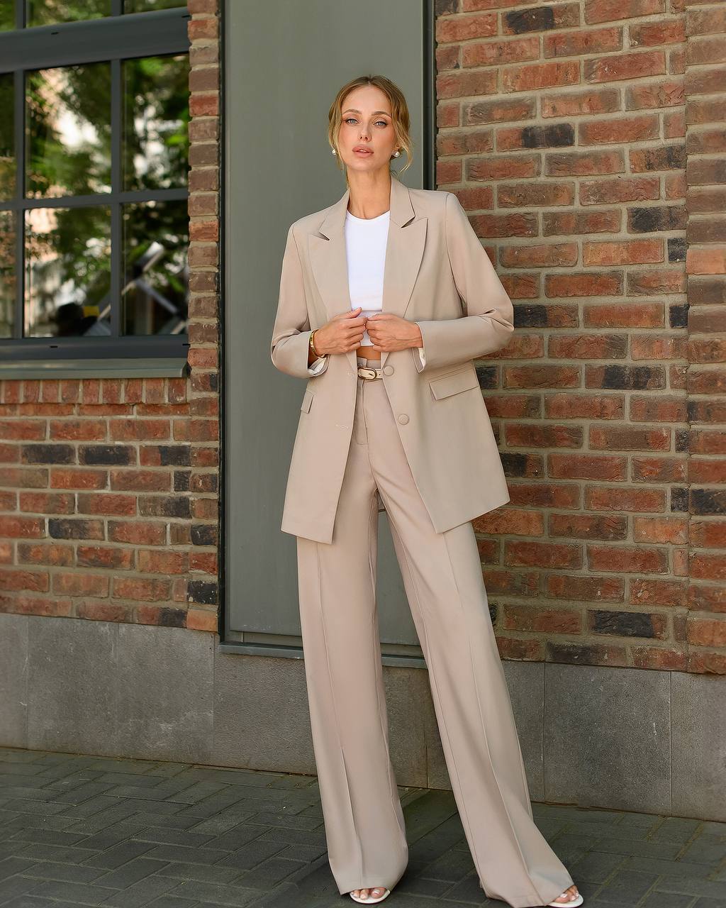 Zweiteiliger Anzug | Zweireihiger Blazer + Hose