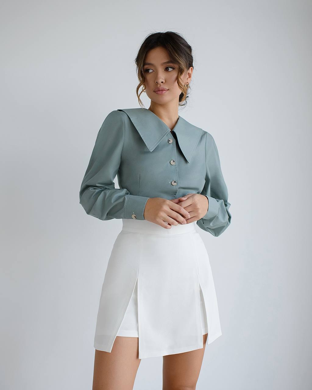 Formelles Hemd mit Knöpfen für Damen