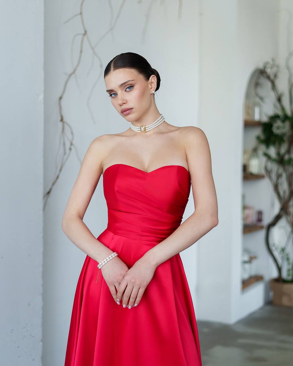 Elegant Silk Corset Dress Midi