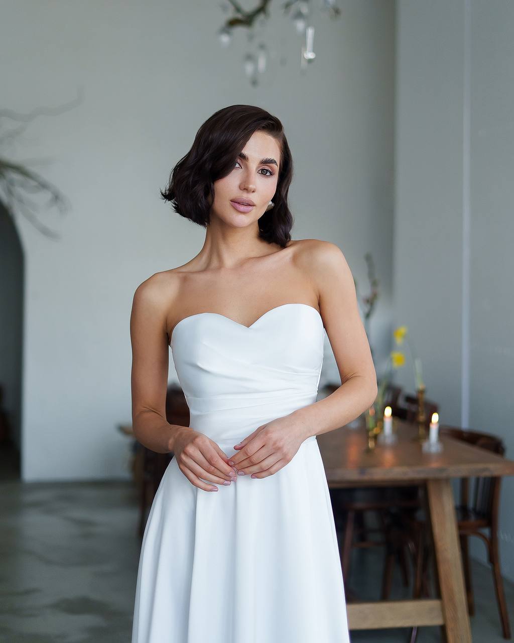 Midi Corset Strapless Dress