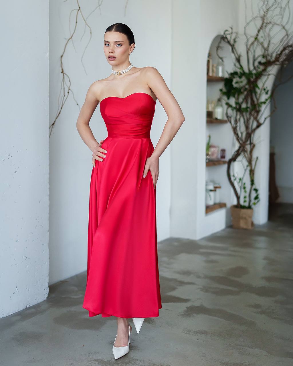 Midi Corset Strapless Dress