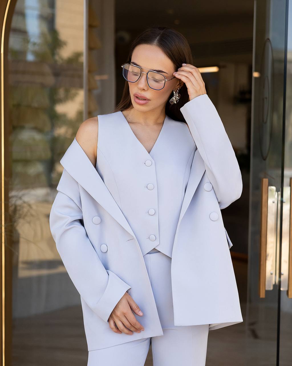 Casual Three Piece Pant Suits with Vest