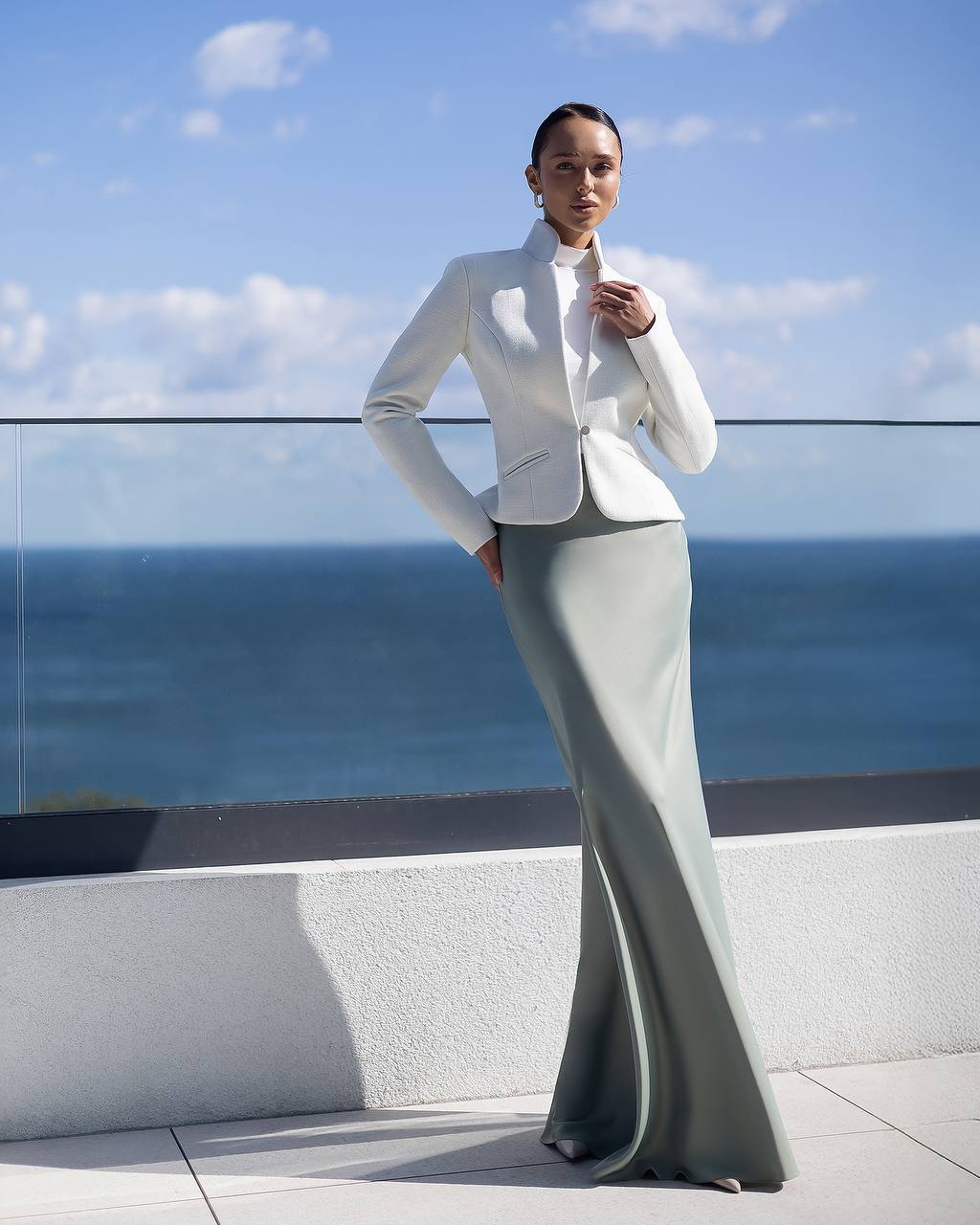 Tweed Long Sleeve Bolero Jacket