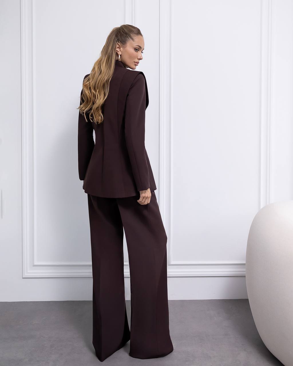 Timeless Women Pantsuit-Blazer with Wide Leg Pants