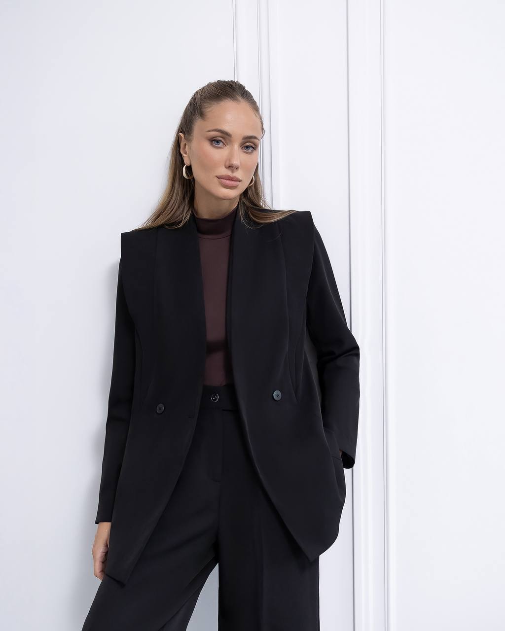 Timeless Women Pantsuit-Blazer with Wide Leg Pants