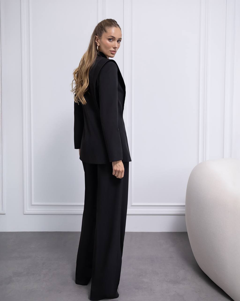 Timeless Women Pantsuit-Blazer with Wide Leg Pants