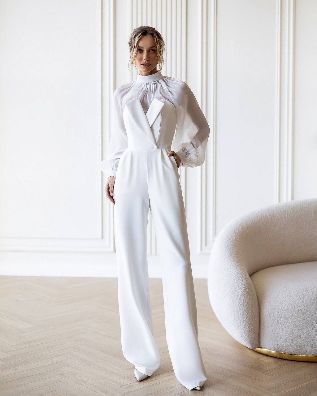 Women Corset Jumpsuit with Wide Leg Pants