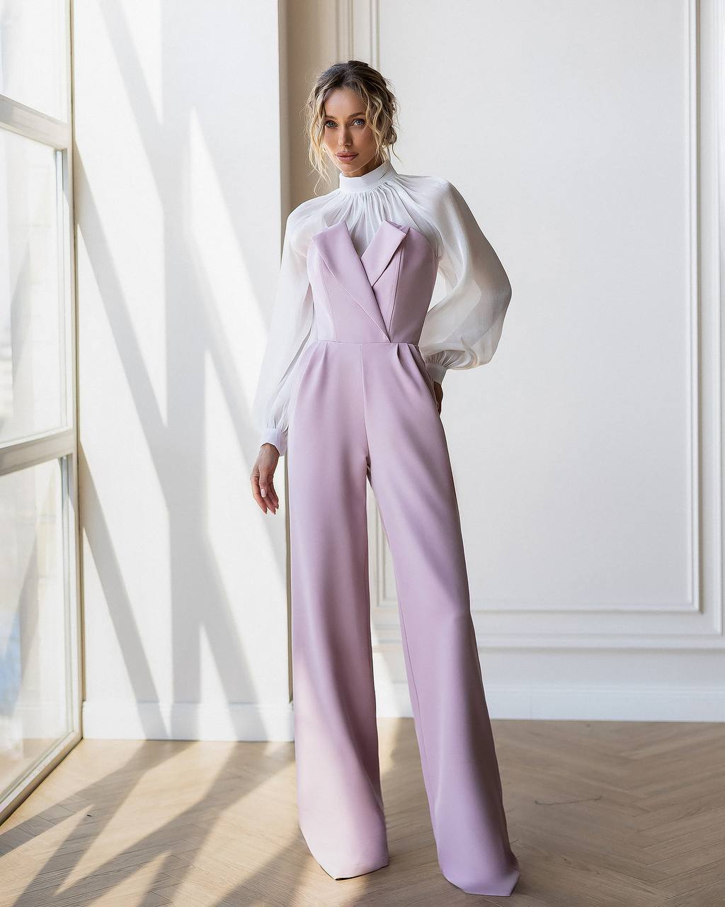 Women Corset Jumpsuit with Wide Leg Pants