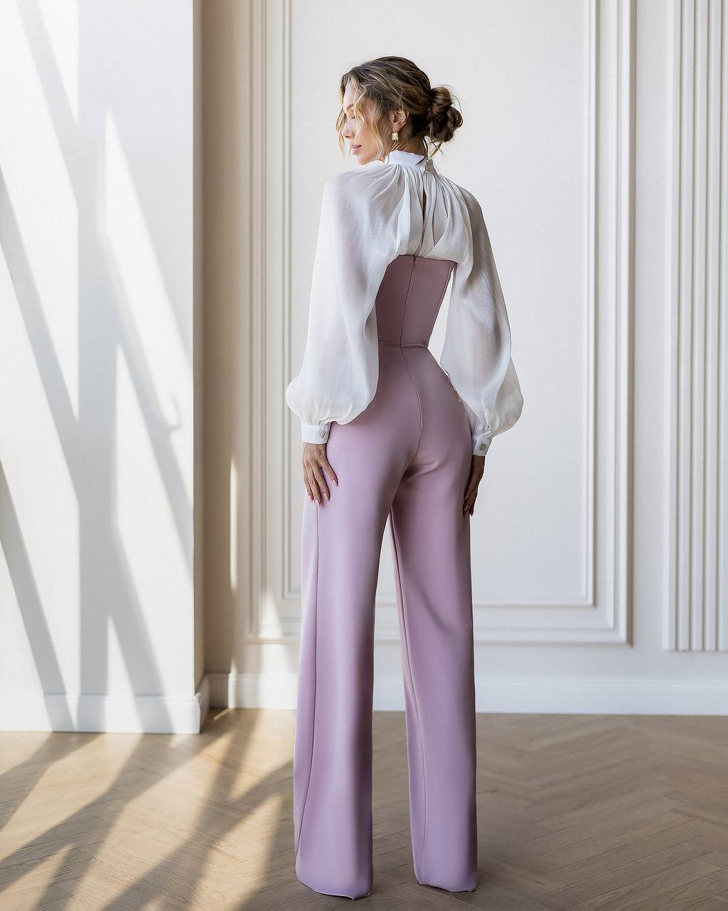 Women Corset Jumpsuit with Wide Leg Pants
