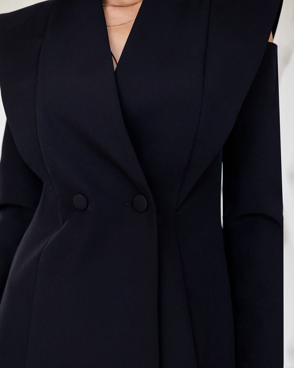 Elegant Mini Blazer Dress with Cut-Out Sleeves
