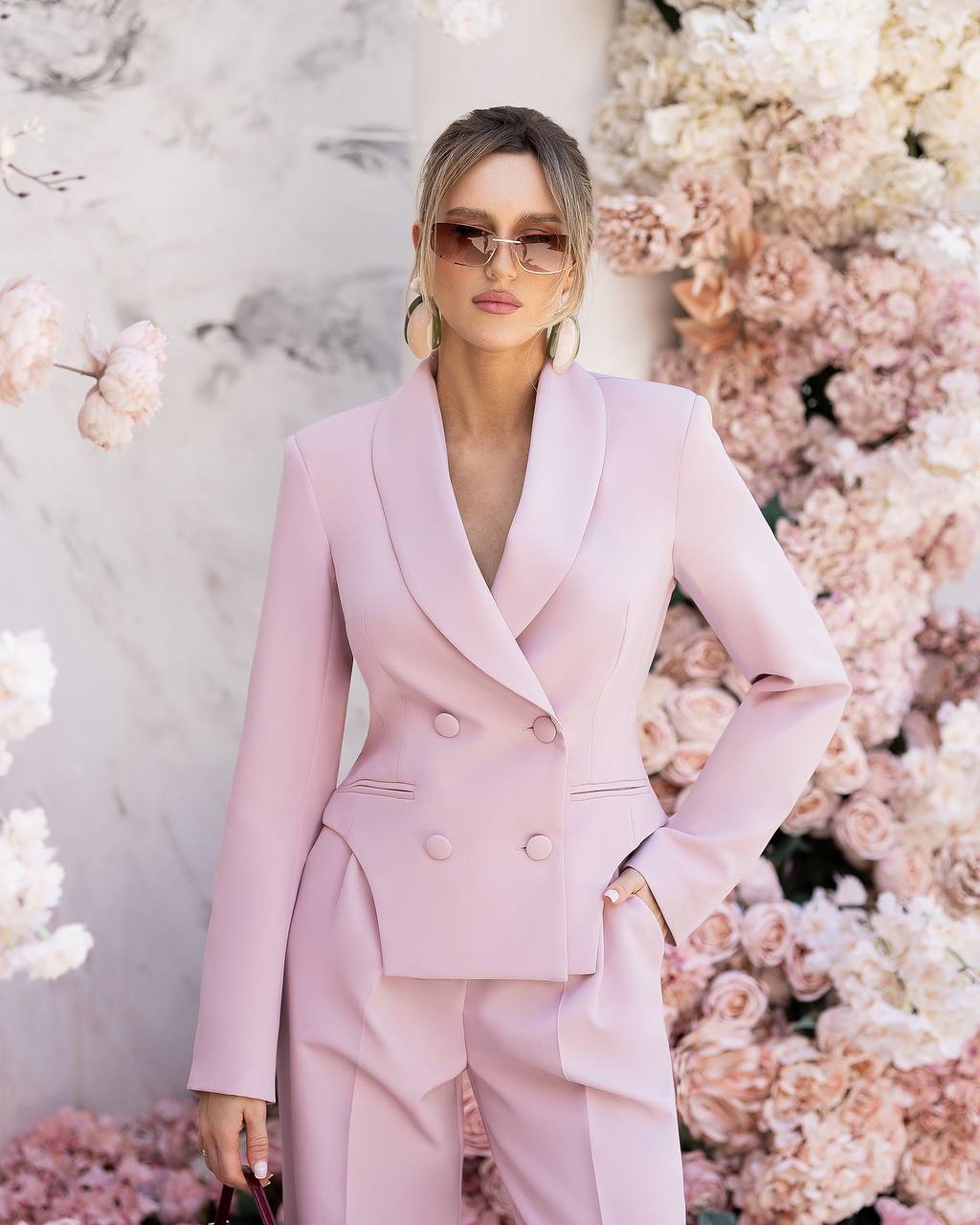 Women's Two Piece Suit | Cropped Blazer with Straight Pants