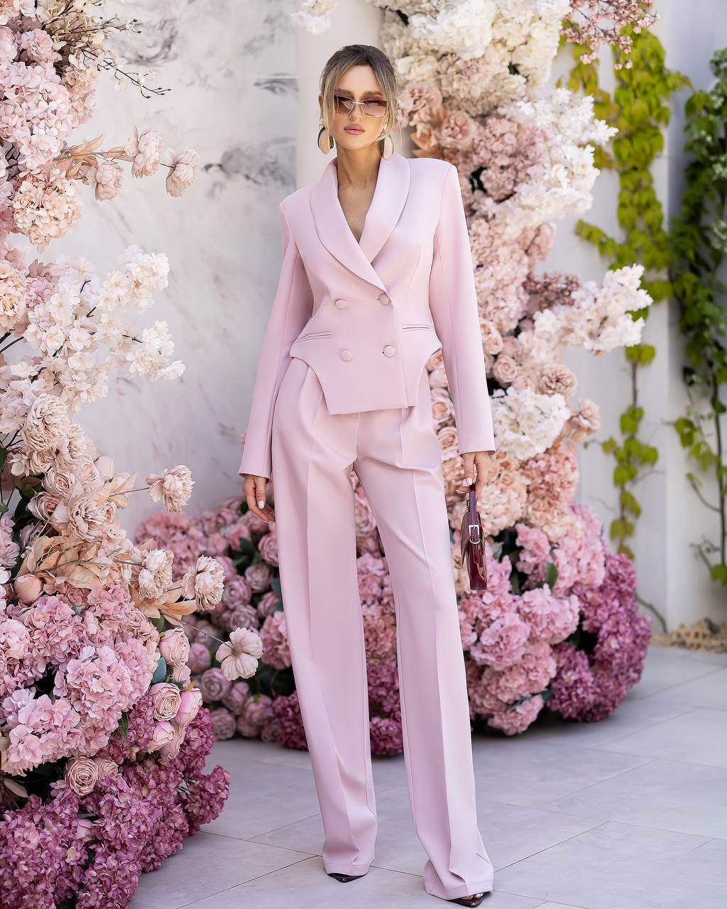 Women's Two Piece Suit | Cropped Blazer with Straight Pants