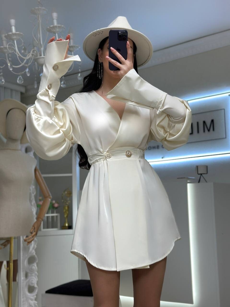 Chic Mini White Designer Dress