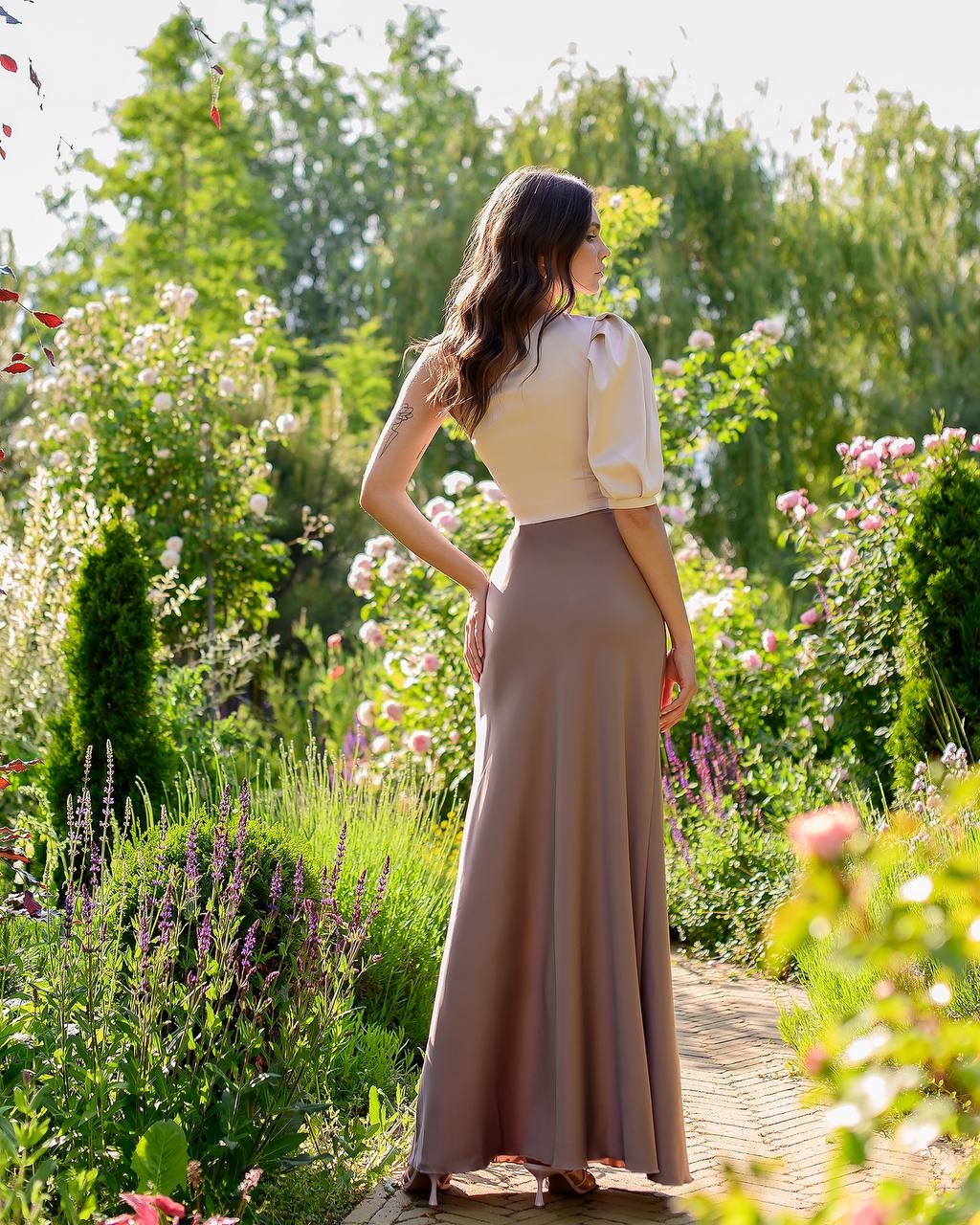 Silk maxi skirt, 90s slip maxi skirt