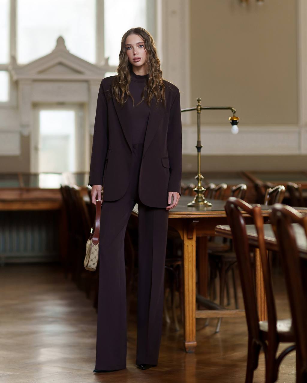 Single Breasted Blazer+High Waisted Pants