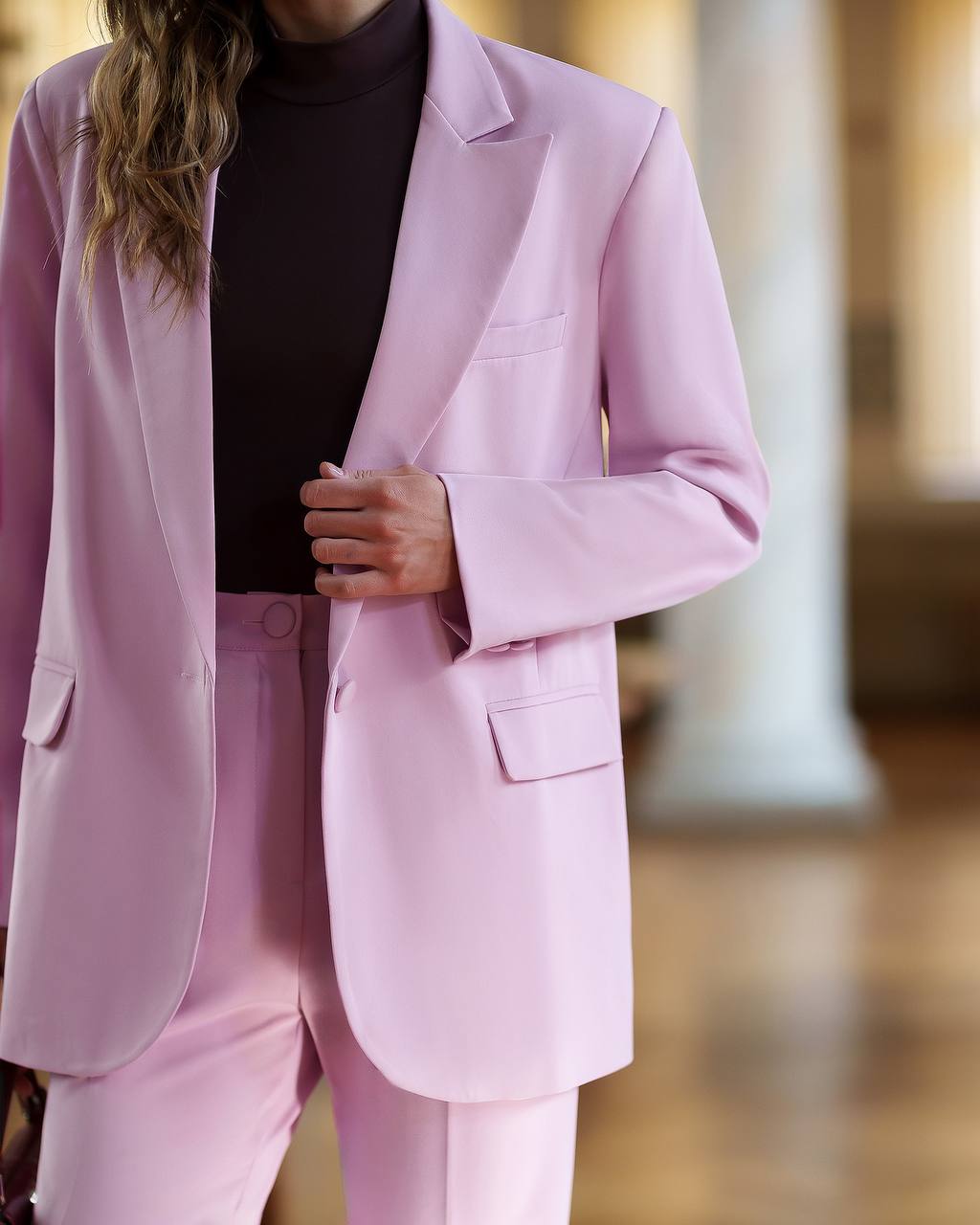 Single Breasted Blazer+High Waisted Pants