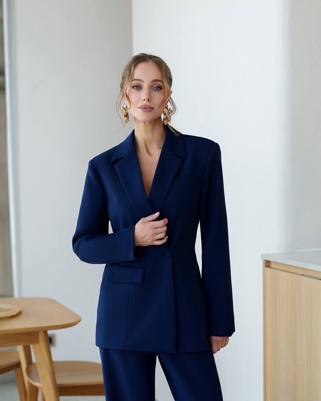 Premium Two Piece Suit | Single Blazer + Wide Leg Pants