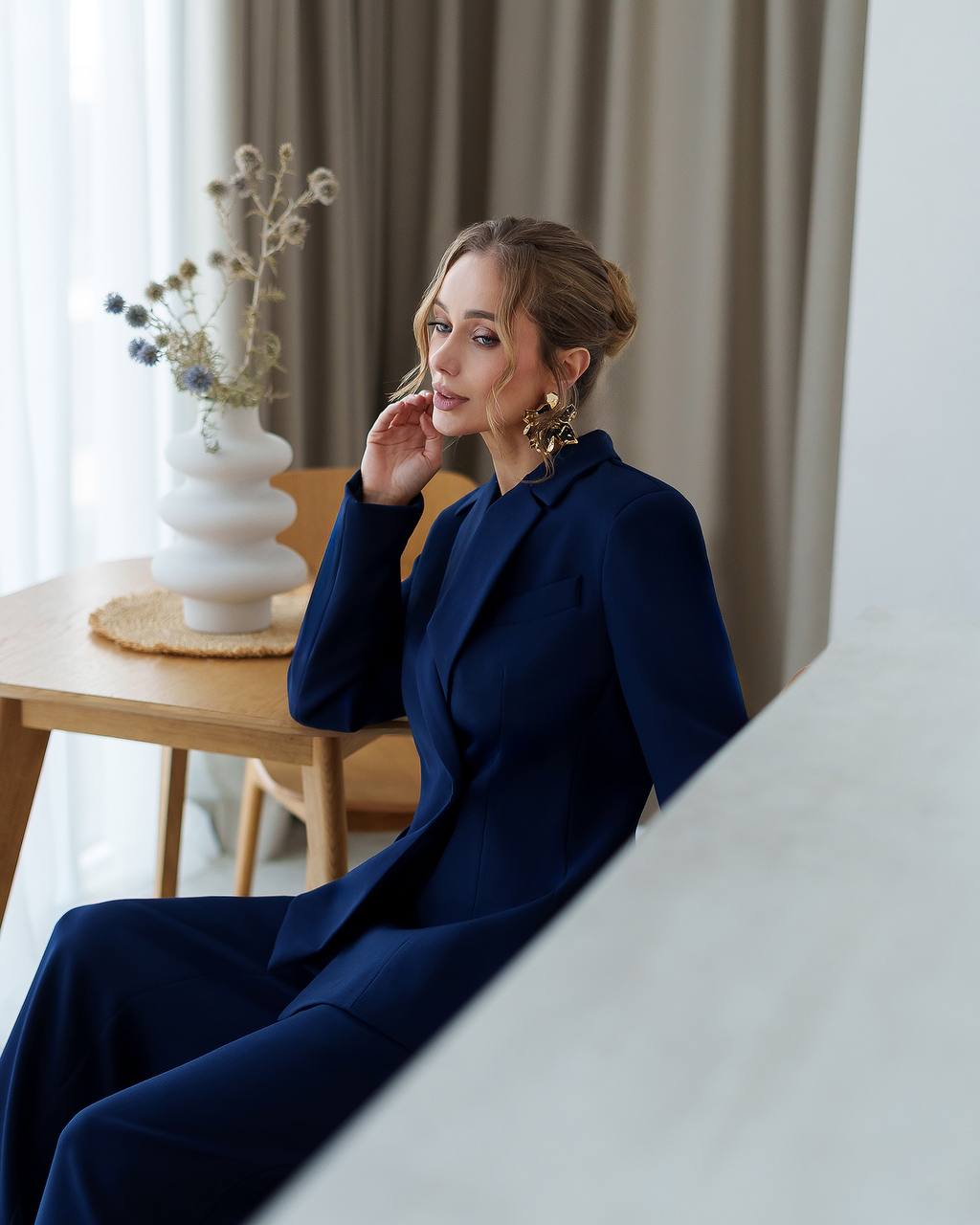 Premium Two Piece Suit | Single Blazer + Wide Leg Pants