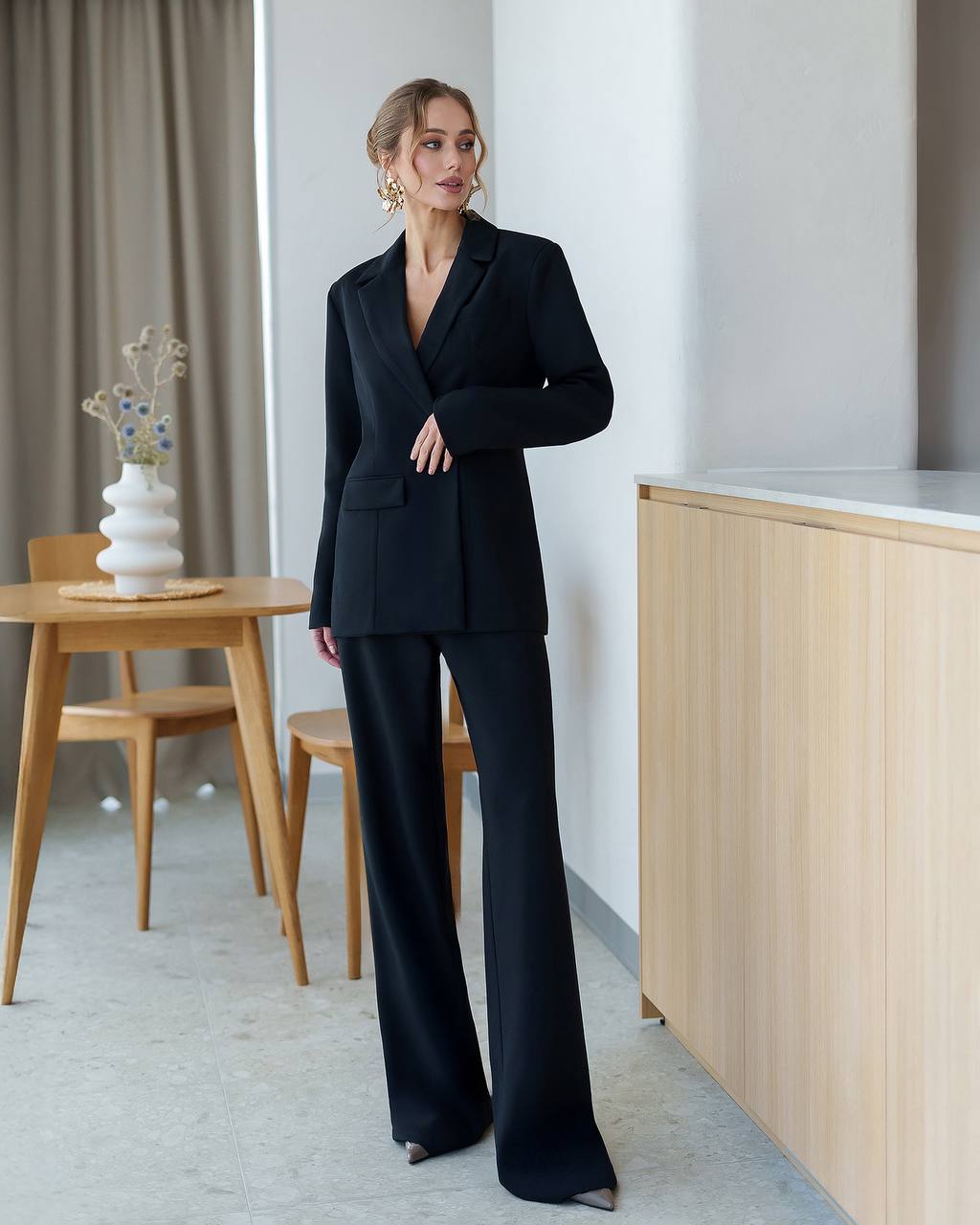 Premium Two Piece Suit | Single Blazer + Wide Leg Pants