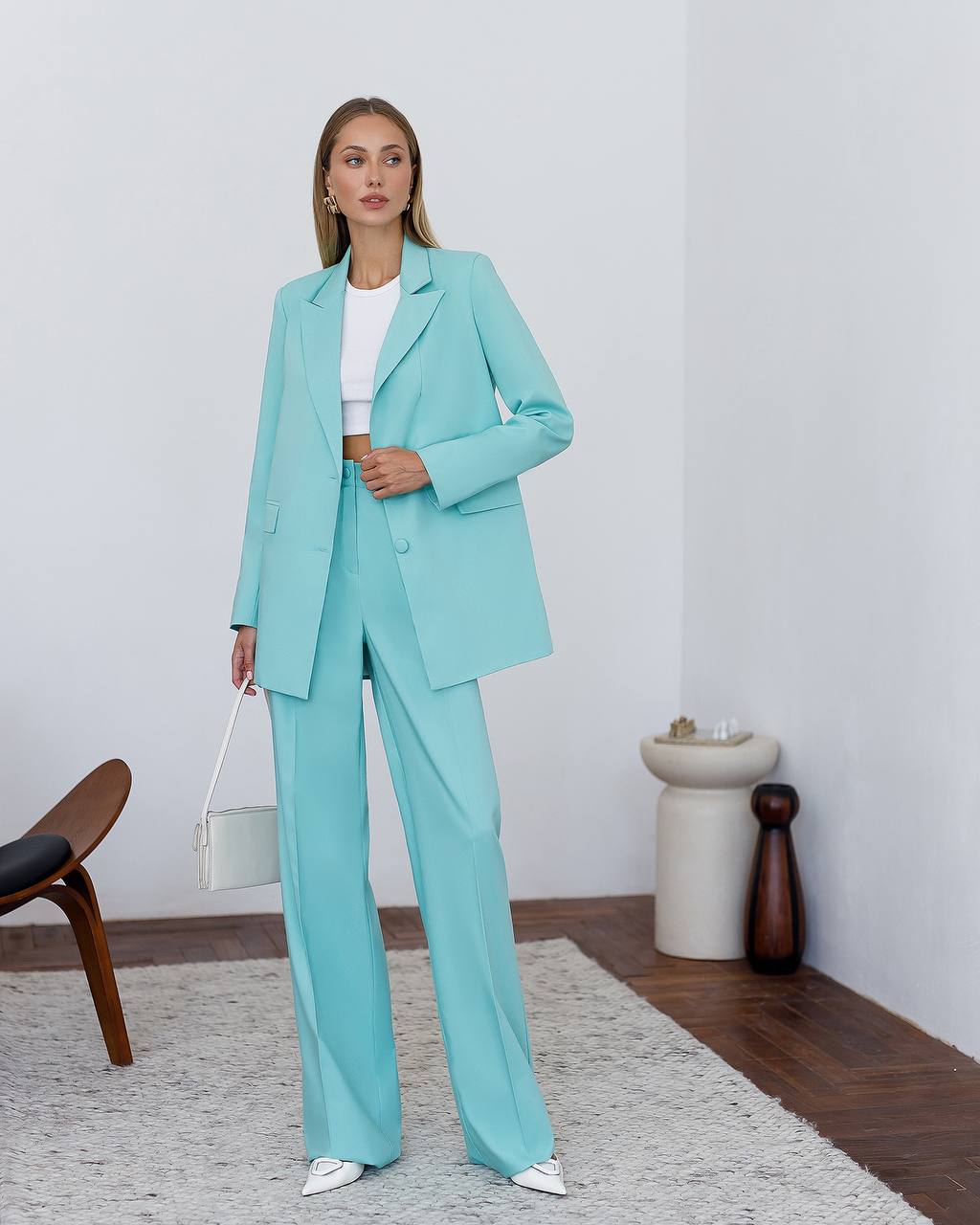 Red Oversized Blazer Trousers Suit Set