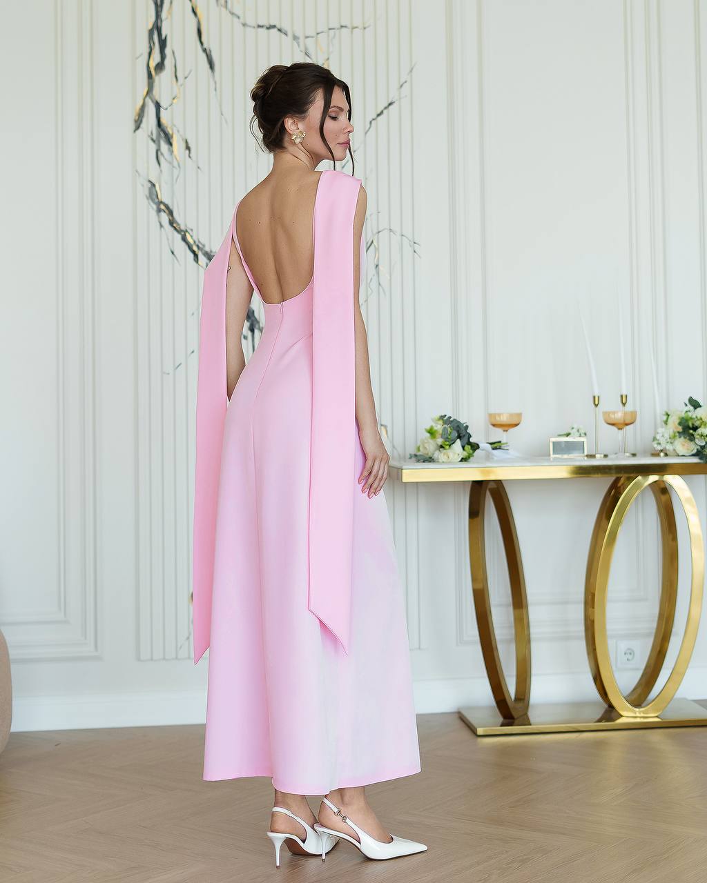 Elegant Maxi Dress with Side Ribbons