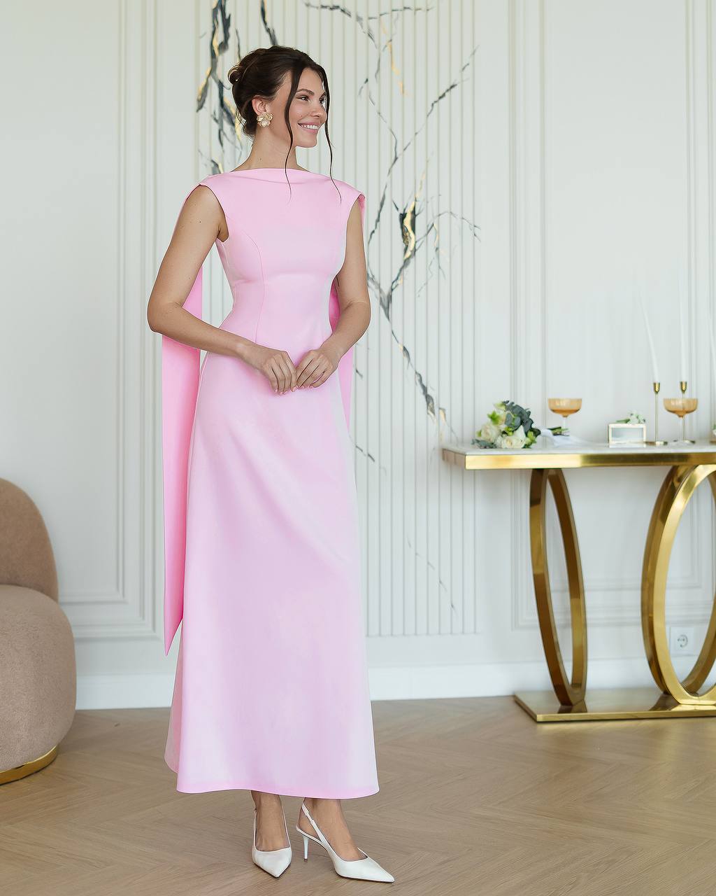 Elegant Maxi Dress with Side Ribbons