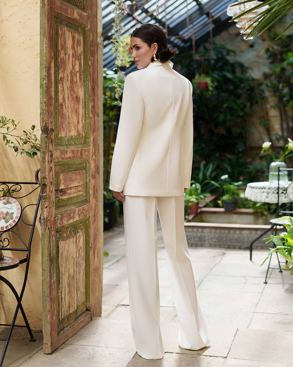 White Tuxedo Two Piece Pantsuit