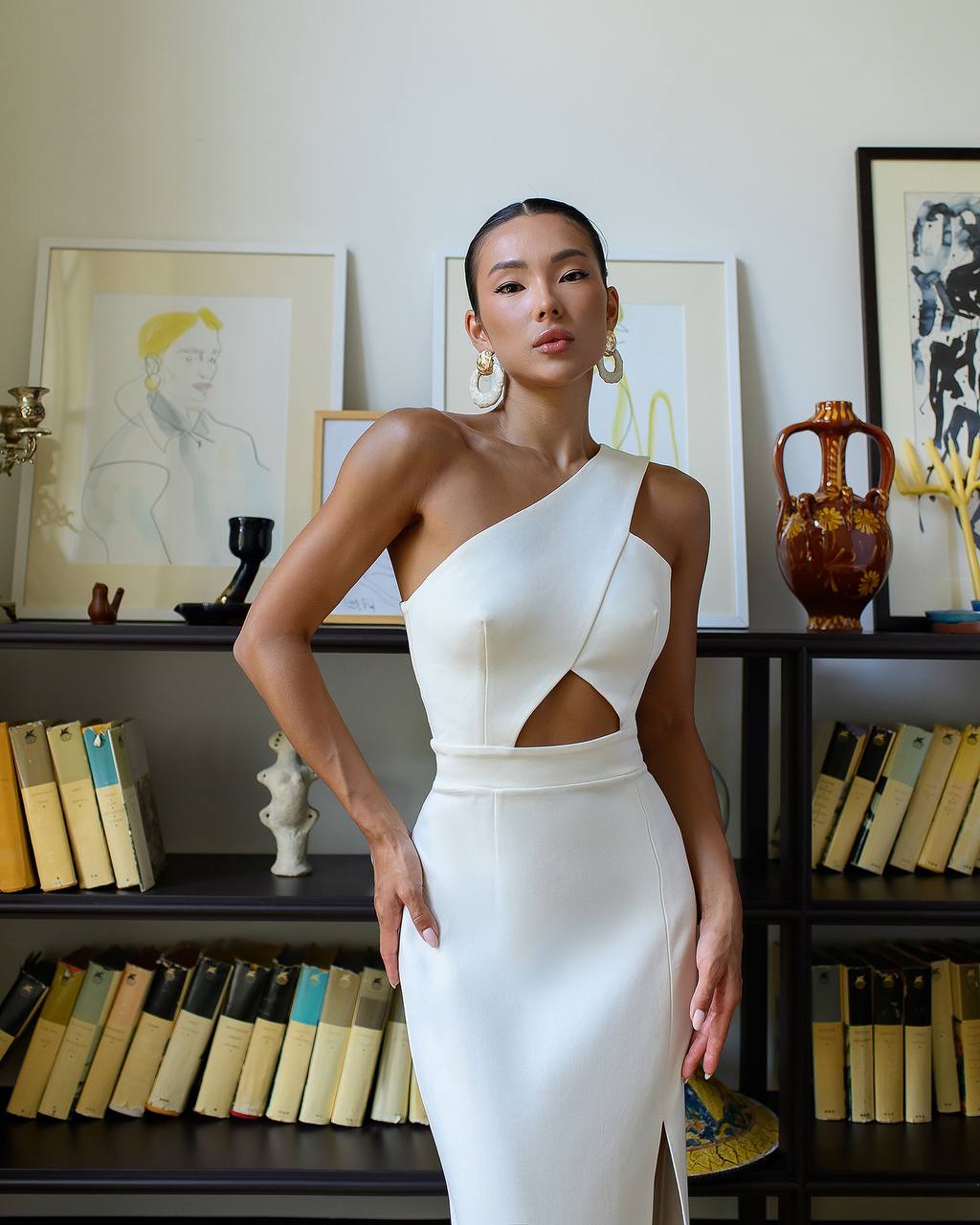 One Shoulder Body Con Dress