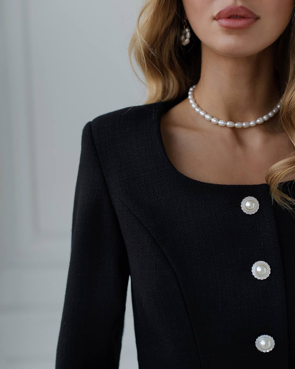 Elegant White Tweed Skirt Suit | Blazer + Midi Skirt