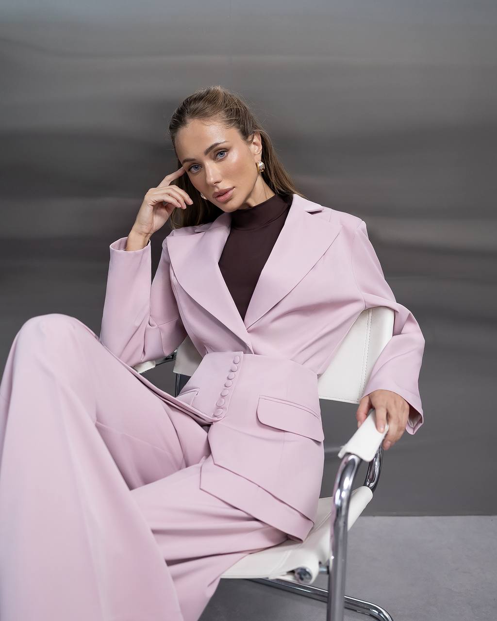 Wedding Three Piece Suit with Detachable Peplum