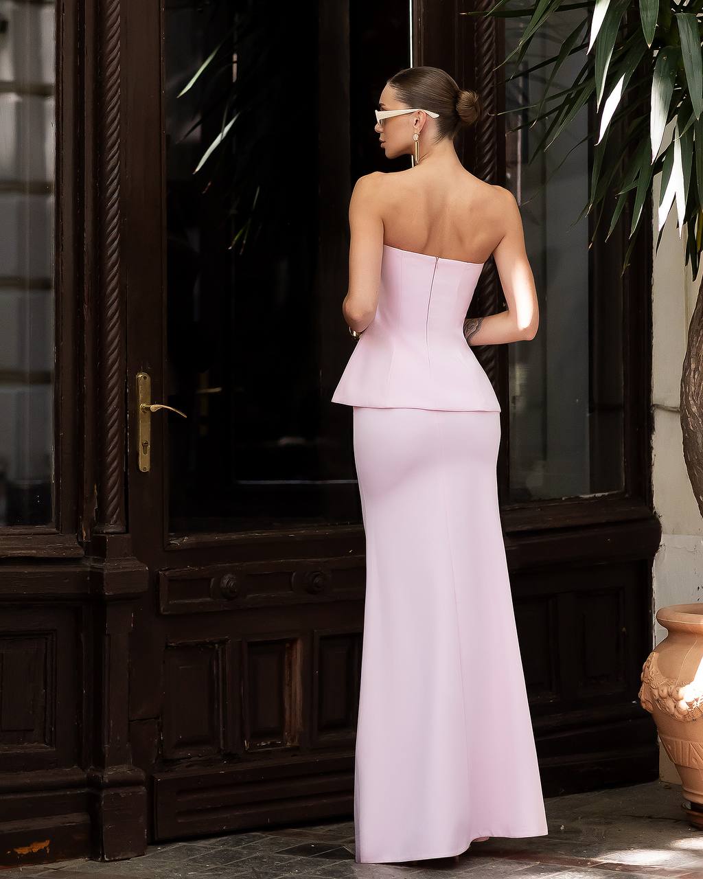 Women Skirt Suit: Bando Top + Maxi Skirt