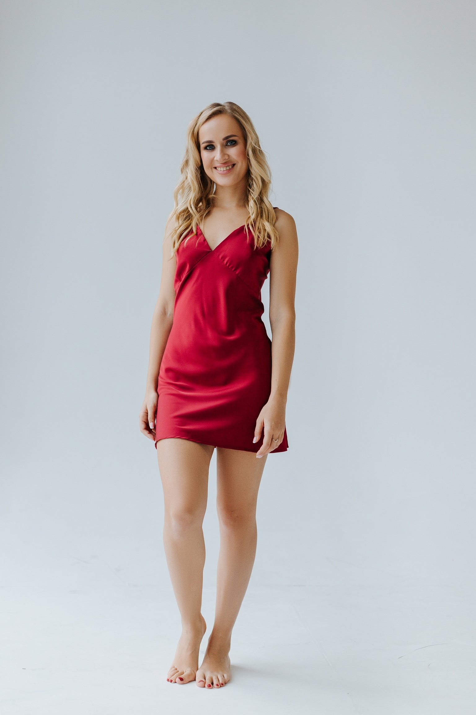 V-Neck Sleeveless Mini Nightgown