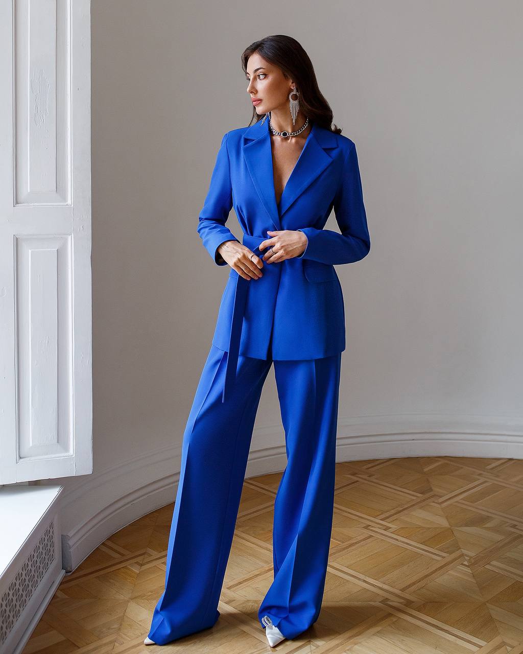 Two Piece Suit|Single Breasted Blazer+Palazzo Pants