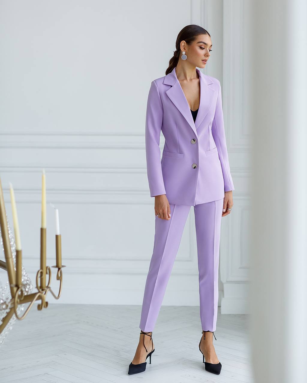 Two Piece Suit|Double Breasted Blazer+ Skinny Pants