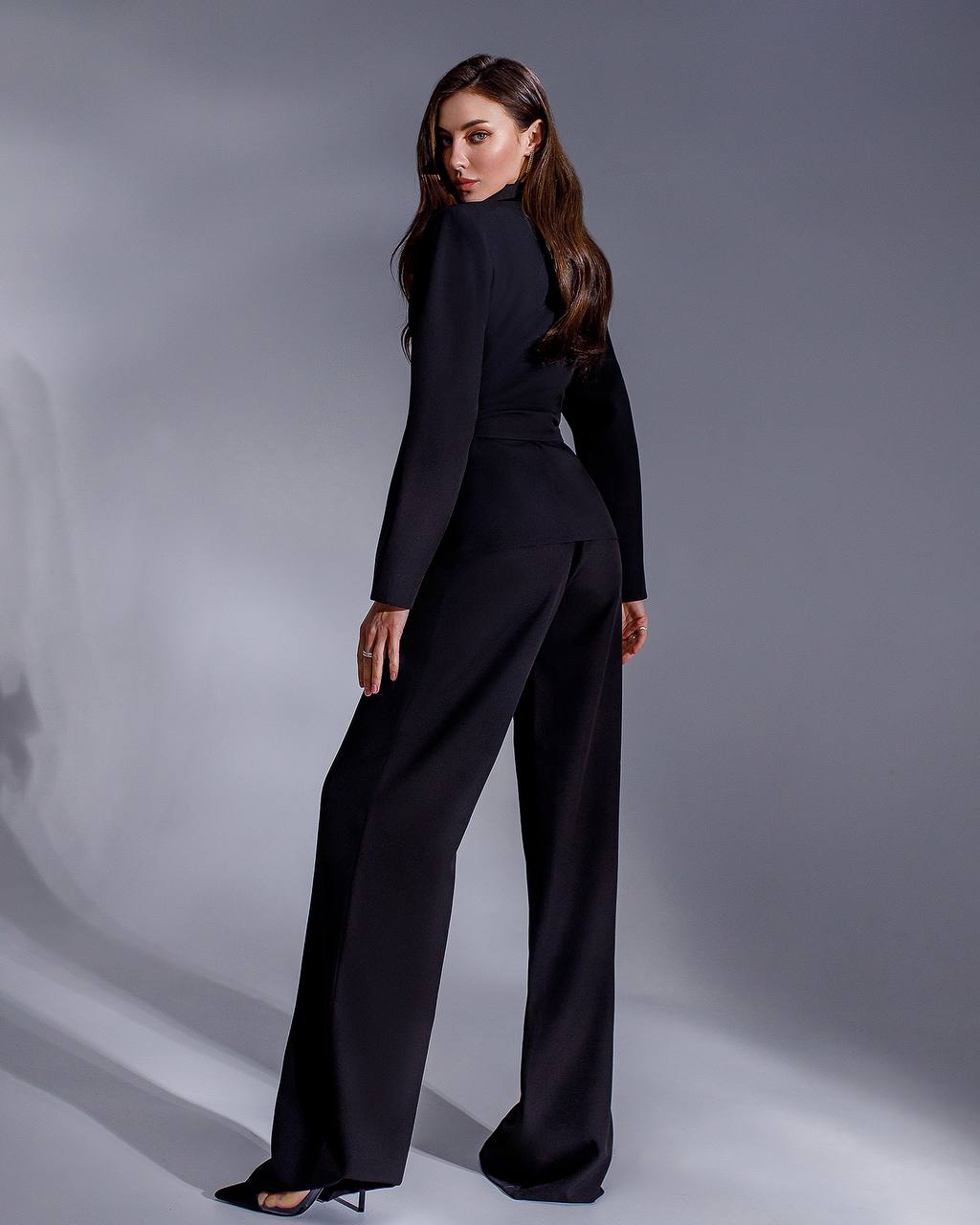 Elegant Three Piece Pantsuit with Belt