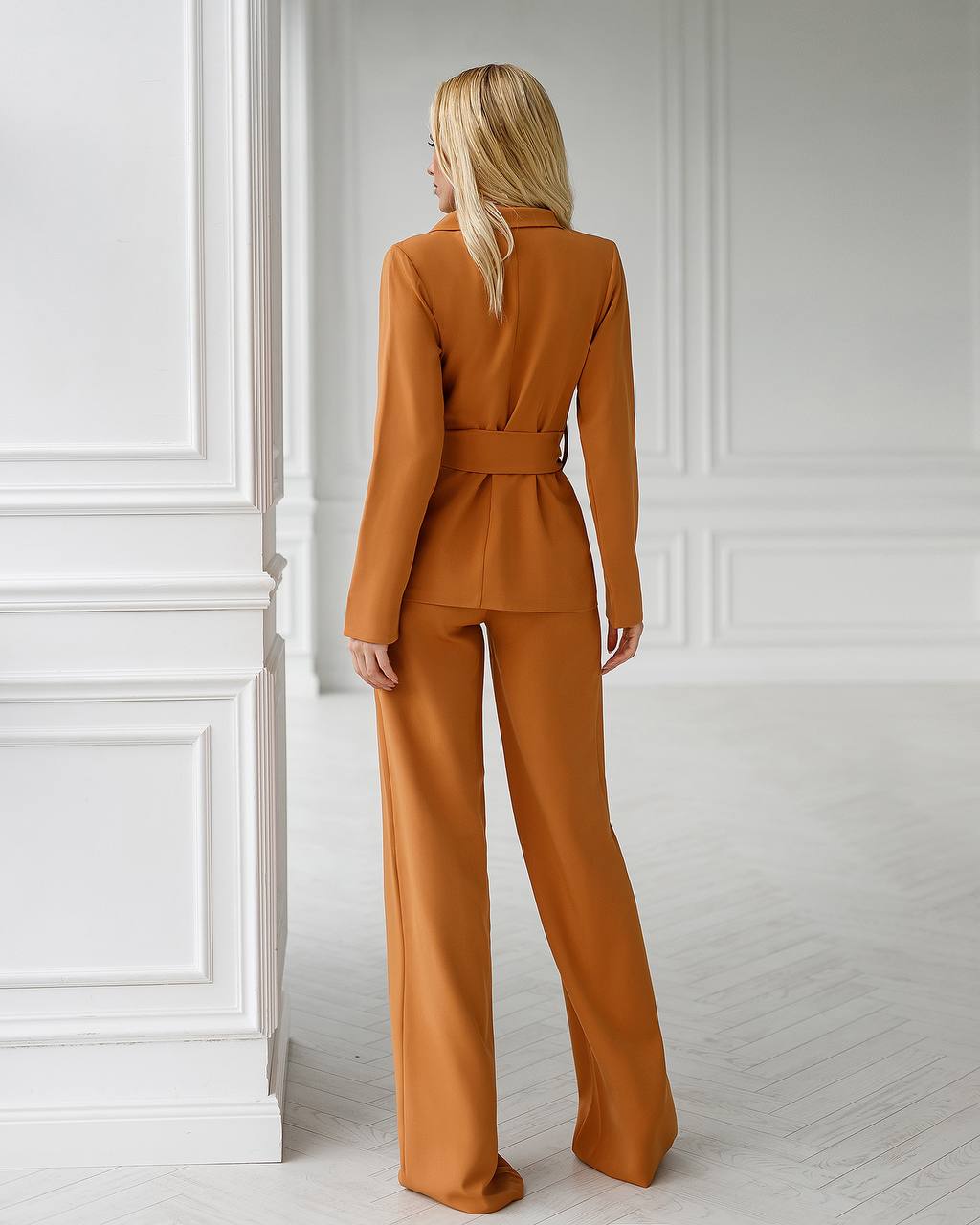 Elegant Three Piece Pantsuit with Belt