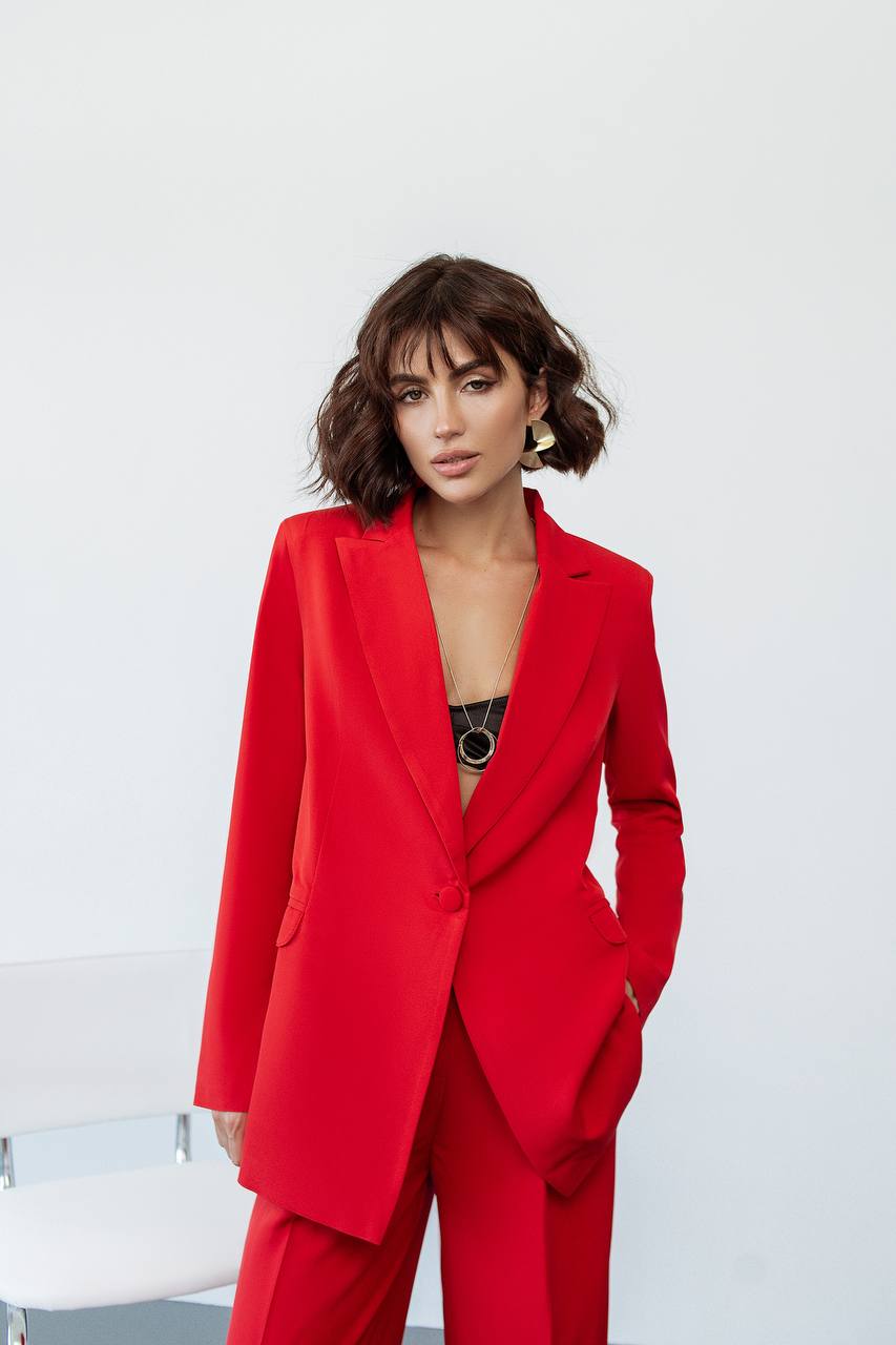 Single Breasted Blazer+ Wide Leg Pants