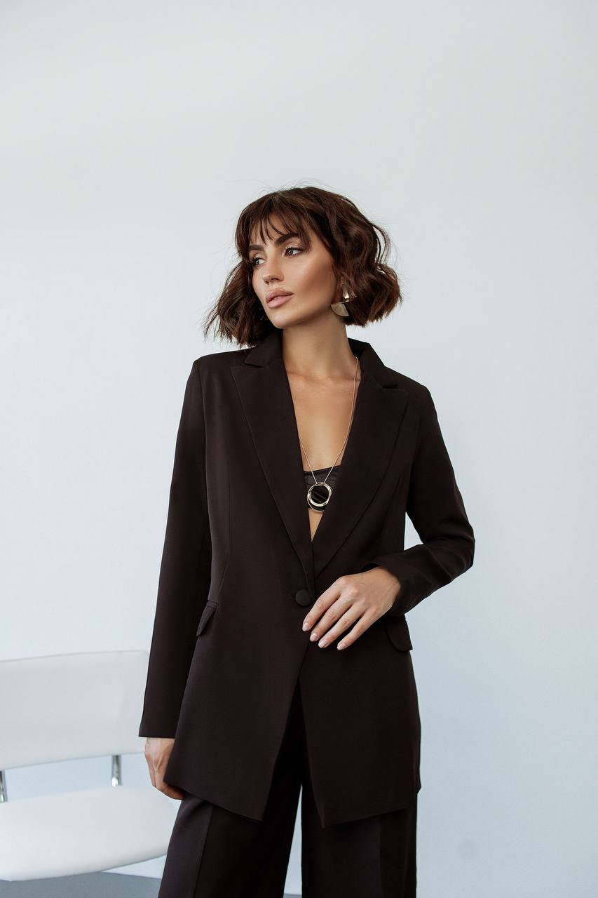 Single Breasted Blazer+ Wide Leg Pants