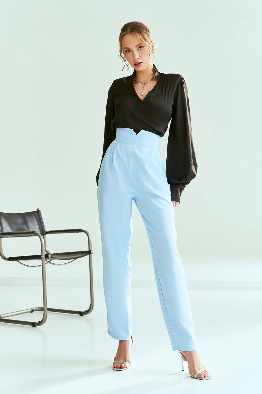 High Waisted Regular Fit Trousers