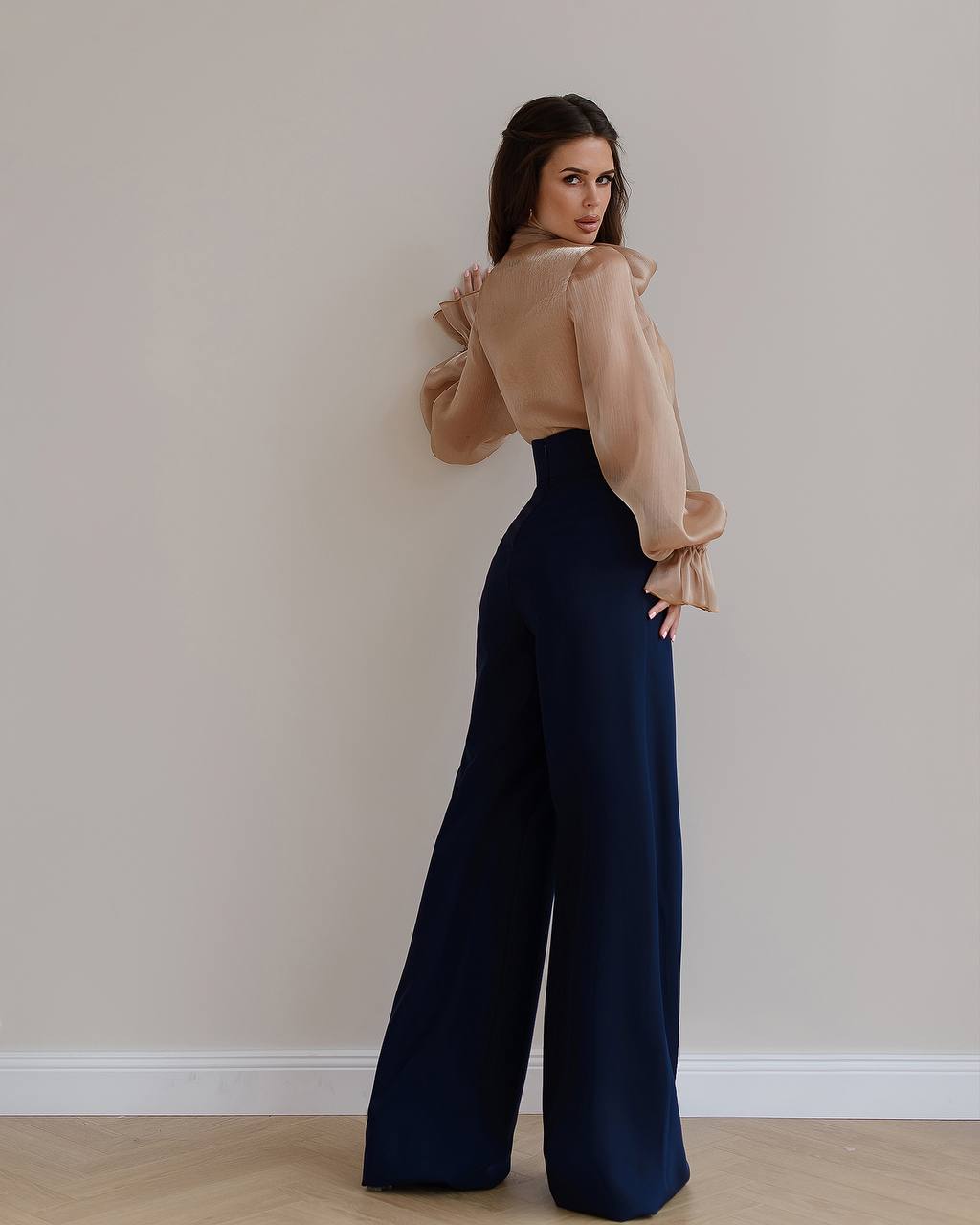 Designer High Waisted Wide Leg Women Pants