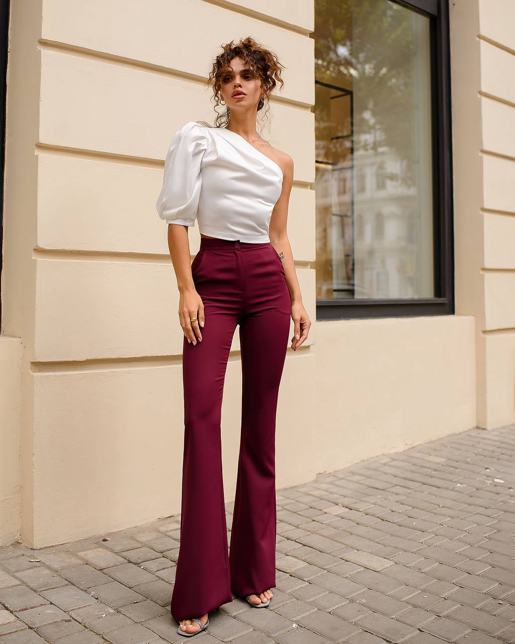 Black Bell Bottom Pants, High Waisted Pants with Pockets