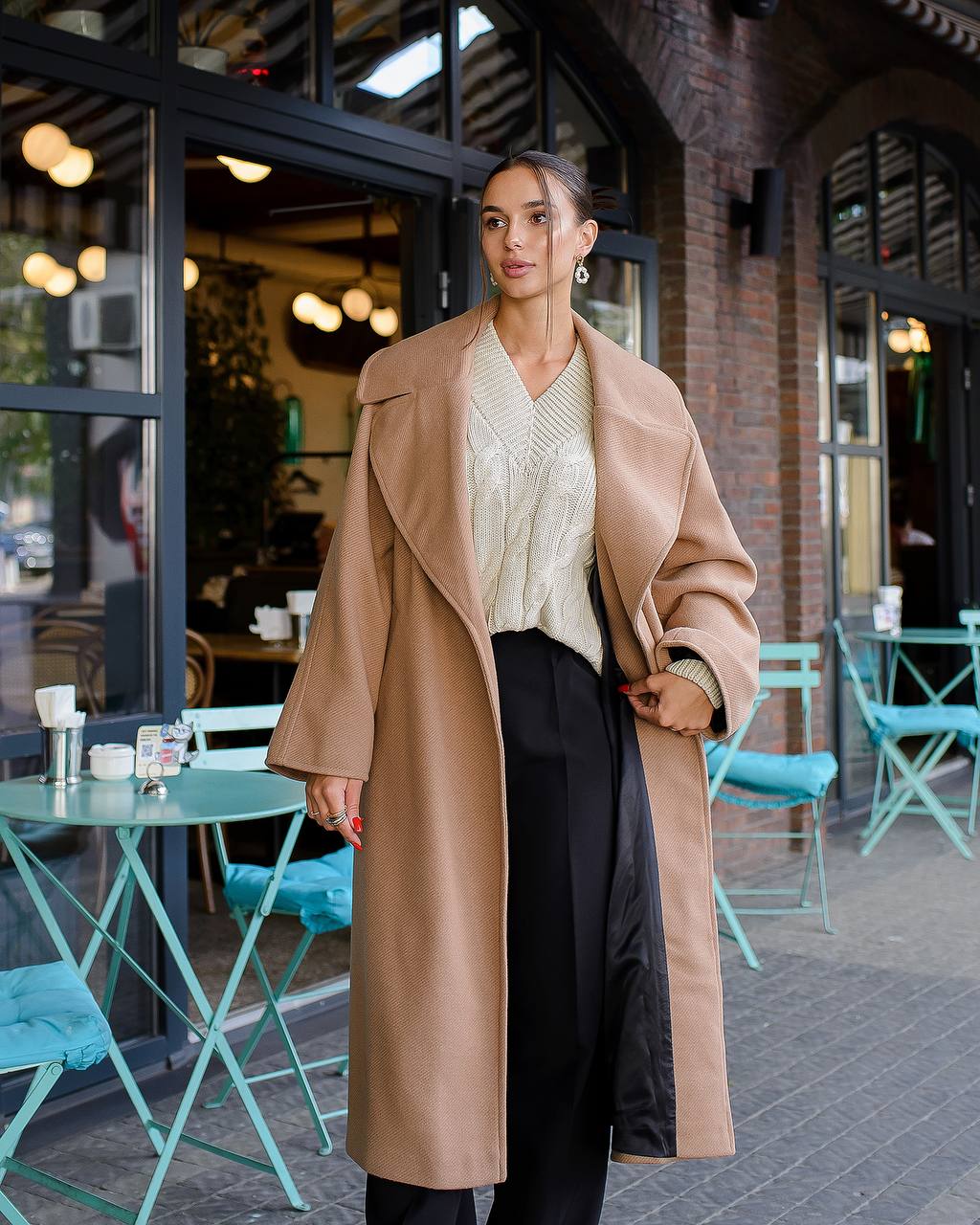 Women's Wool Coat with Belt