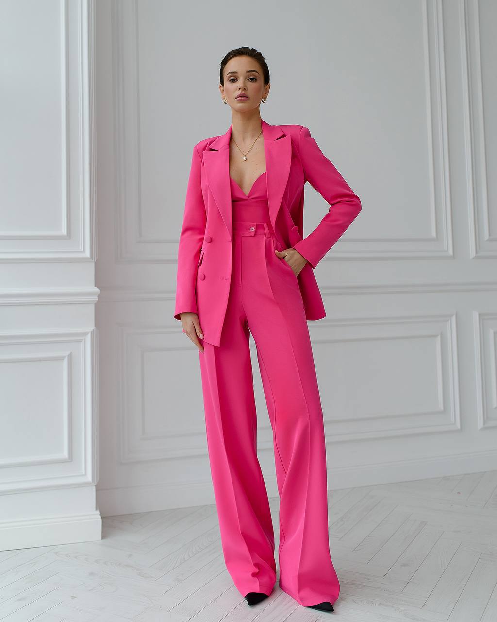 Three Piece Pantsuit|Blazer+Top+Pants