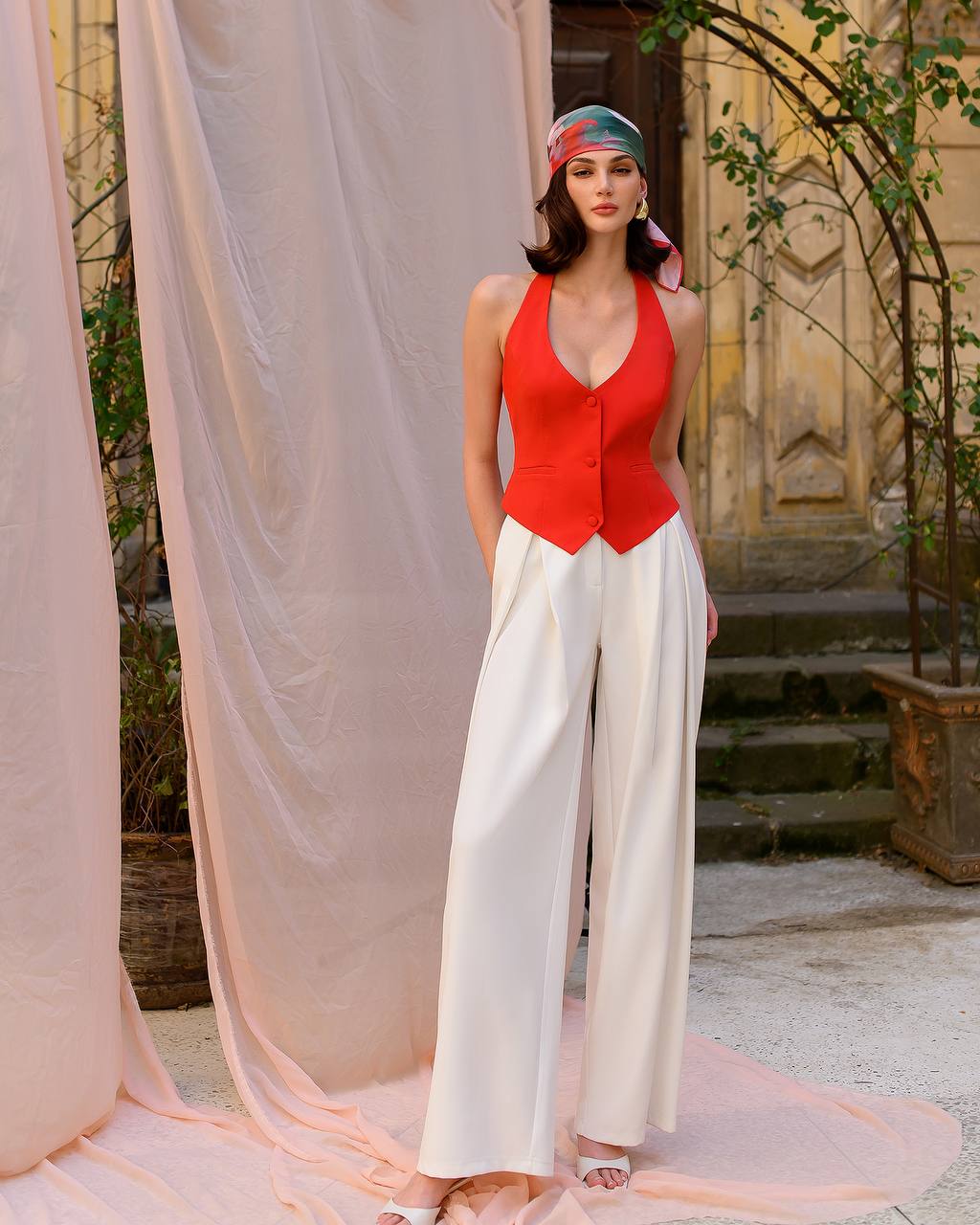 White Women Wide Leg Pants,High Waisted Palazzo Pants